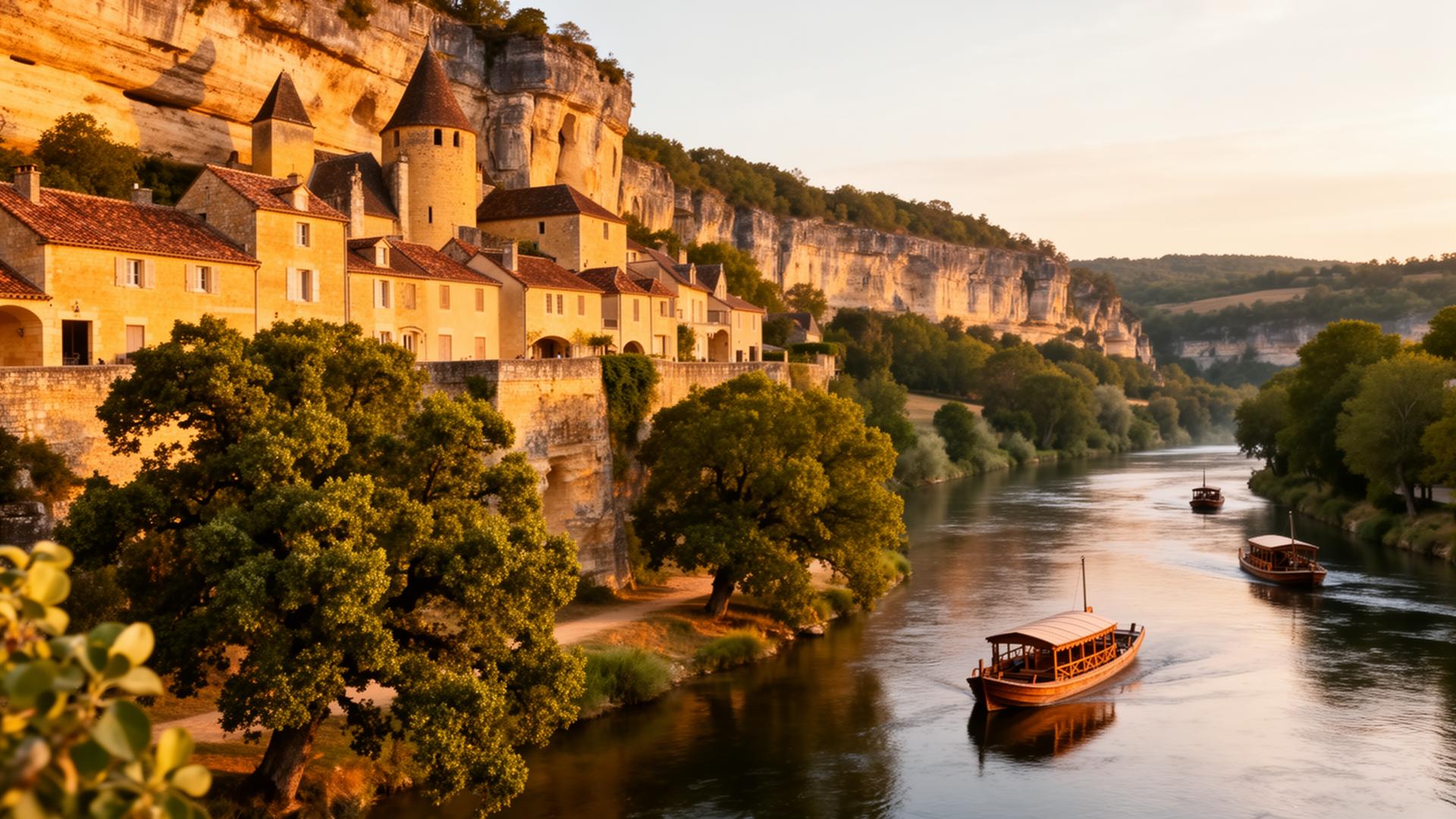 Vallée de la Dordogne au coucher du soleil